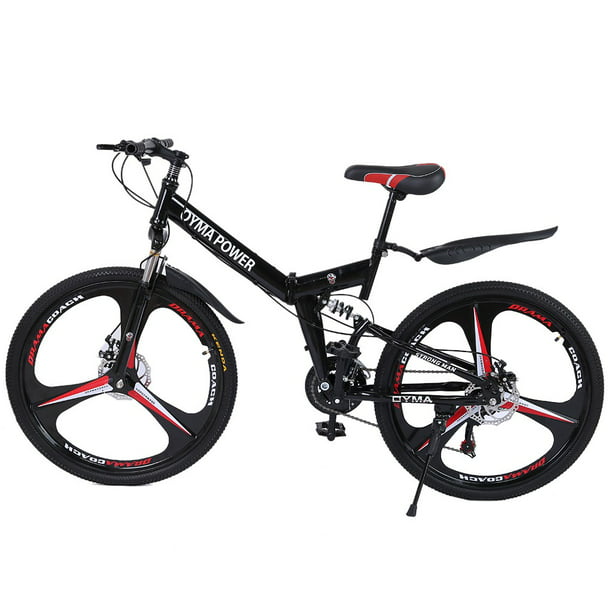 26/" Folding Mountain Bike 21 Speed Bicycle Full Suspension Cross Country MTB